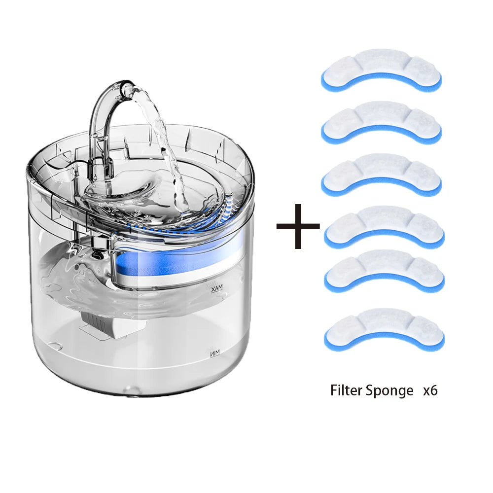 2L Pet Cat Dog Drinker Fountain Activated Filter USB Powered Automatic Pet Feeder Motion Sensor Bowl Pet Silent Drinking Bowl