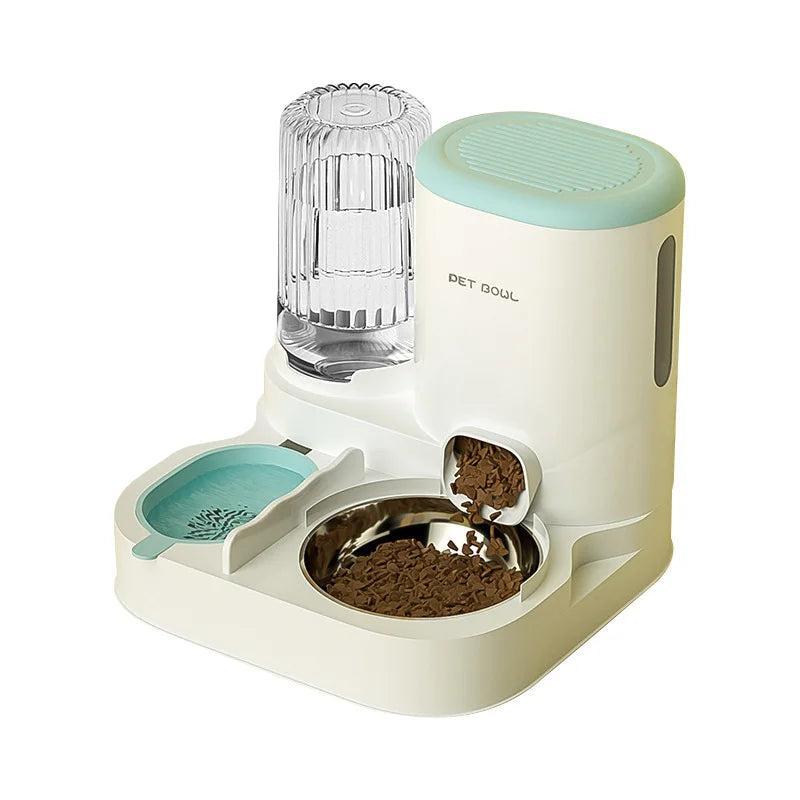 Automatic Cat Feeder Large Capacity Cat Food Bowl With Water Fountain Small Dogs Cats Dispenser Container Food Storage