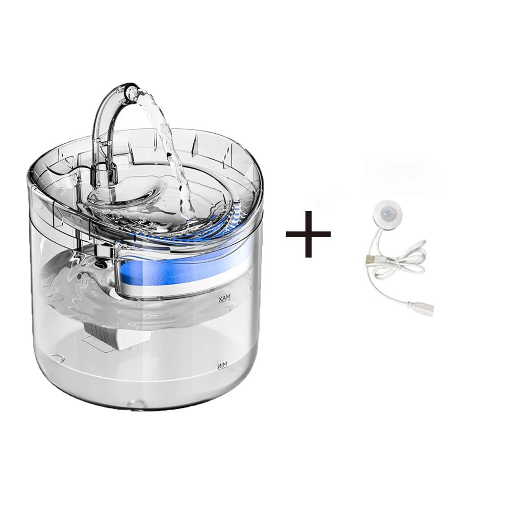 2L Pet Cat Dog Drinker Fountain Activated Filter USB Powered Automatic Pet Feeder Motion Sensor Bowl Pet Silent Drinking Bowl