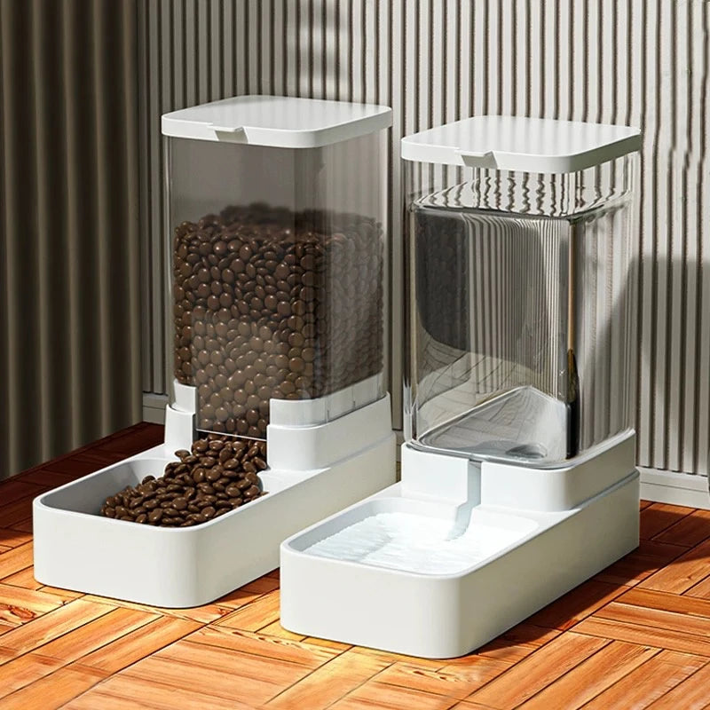 Automatic Cat Water Dispenser Gravity Dog Feeder Cat Feeder and Cats Water Dispenser Cat Feeder Food Storage Dispenser Container