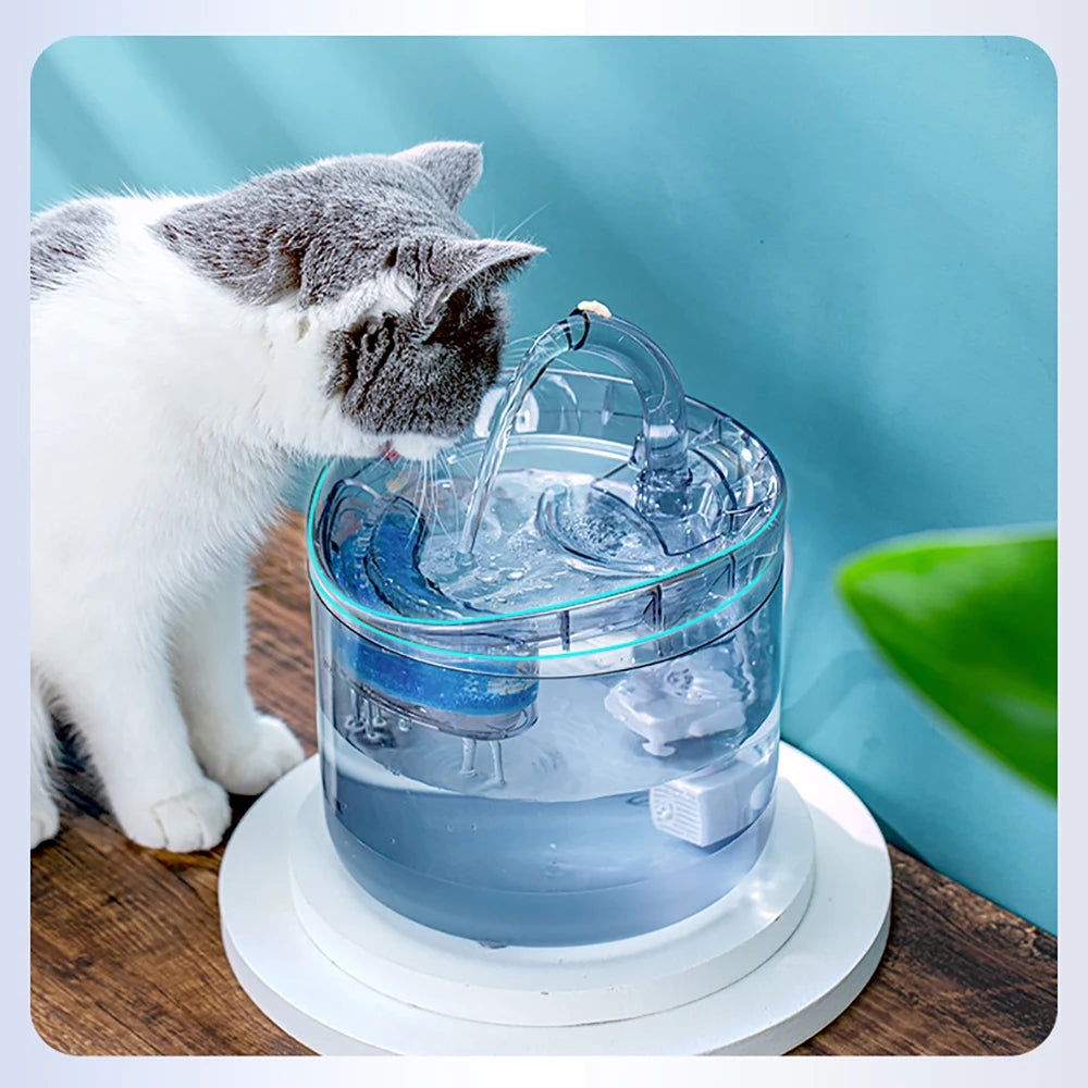 2L Pet Cat Dog Drinker Fountain Activated Filter USB Powered Automatic Pet Feeder Motion Sensor Bowl Pet Silent Drinking Bowl