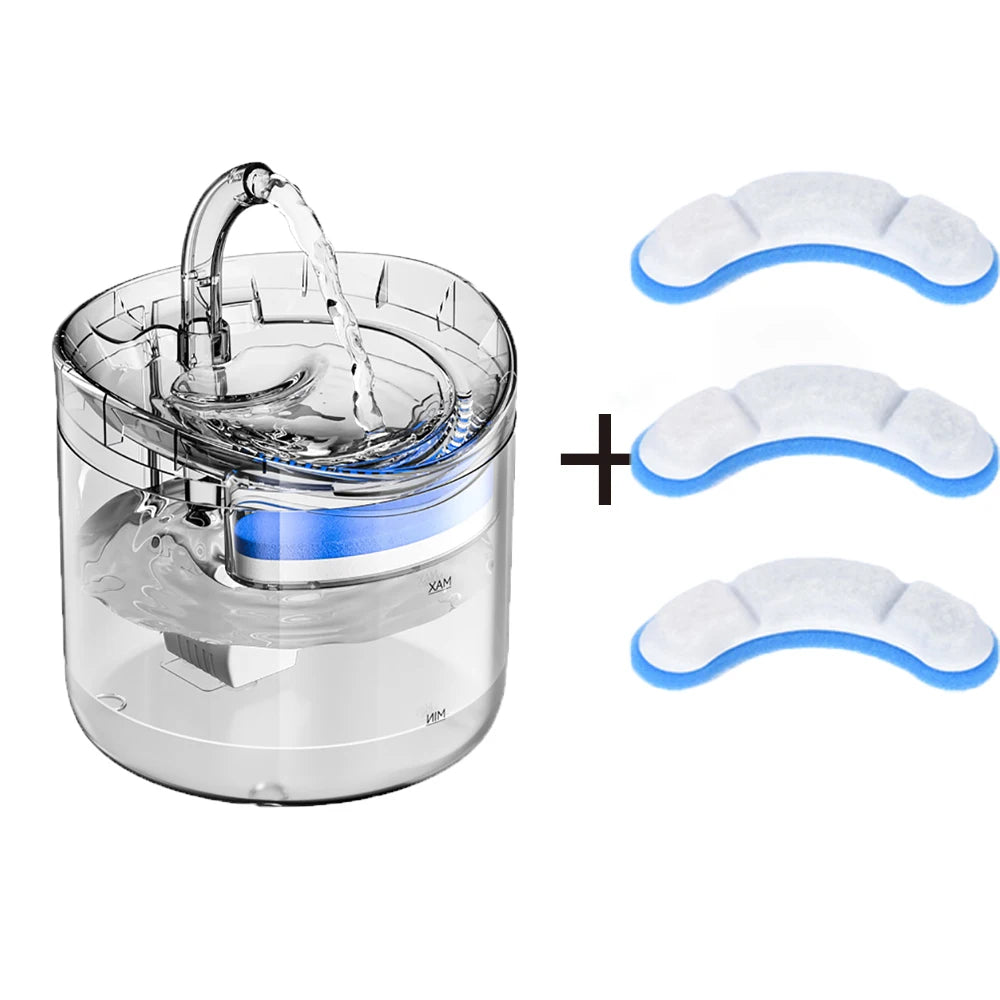 2L Pet Cat Dog Drinker Fountain Activated Filter USB Powered Automatic Pet Feeder Motion Sensor Bowl Pet Silent Drinking Bowl