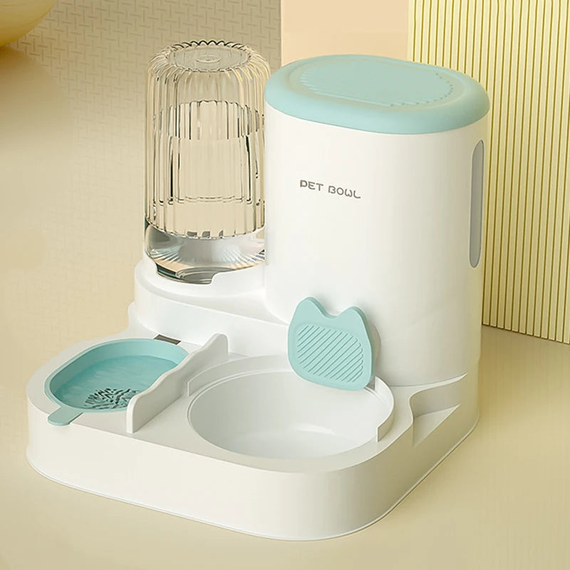 Automatic Cat Feeder Large Capacity Cat Food Bowl With Water Fountain Small Dogs Cats Dispenser Container Food Storage