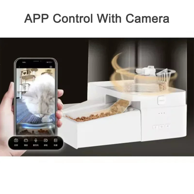 Automatic Cat Dog Feeder 2 in 1 Cat Water Fountain with Camera Smart Pet Fountain Cat Dog Feeder Pet Products