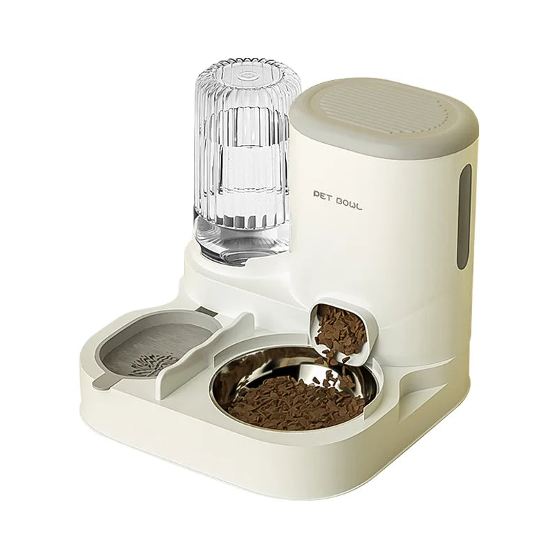 Automatic Cat Feeder Large Capacity Cat Food Bowl With Water Fountain Small Dogs Cats Dispenser Container Food Storage