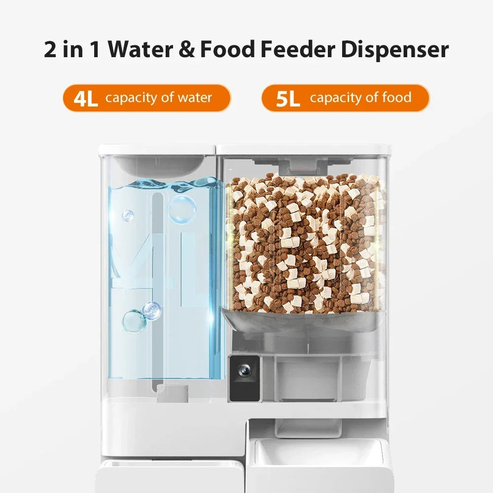 Automatic Cat Dog Feeder 2 in 1 Cat Water Fountain with Camera Smart Pet Fountain Cat Dog Feeder Pet Products