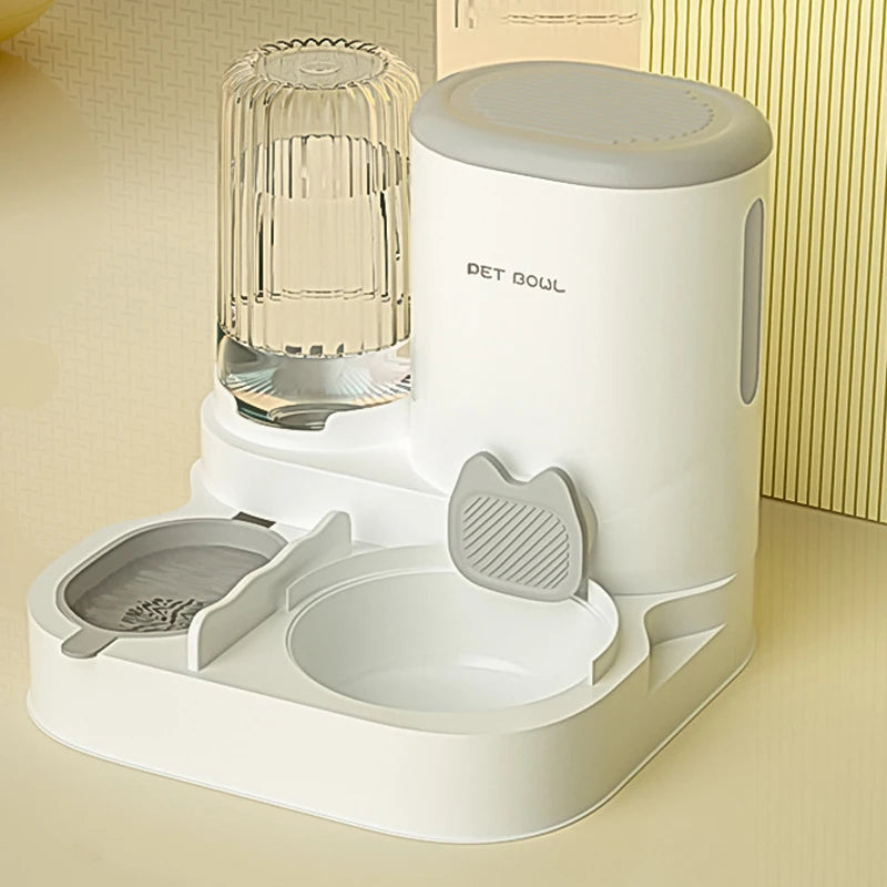 Automatic Cat Feeder Large Capacity Cat Food Bowl With Water Fountain Small Dogs Cats Dispenser Container Food Storage