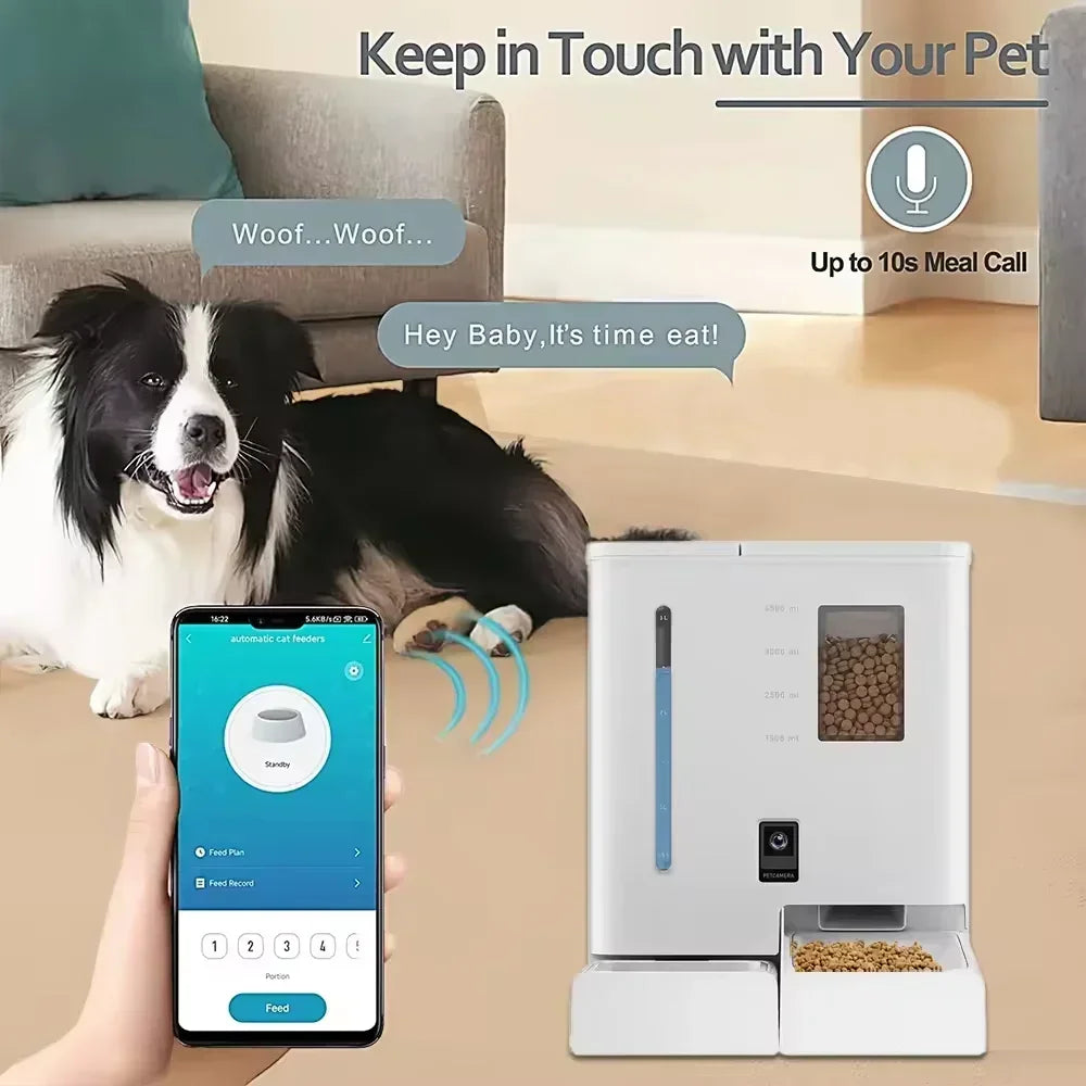 Automatic Cat Dog Feeder 2 in 1 Cat Water Fountain with Camera Smart Pet Fountain Cat Dog Feeder Pet Products